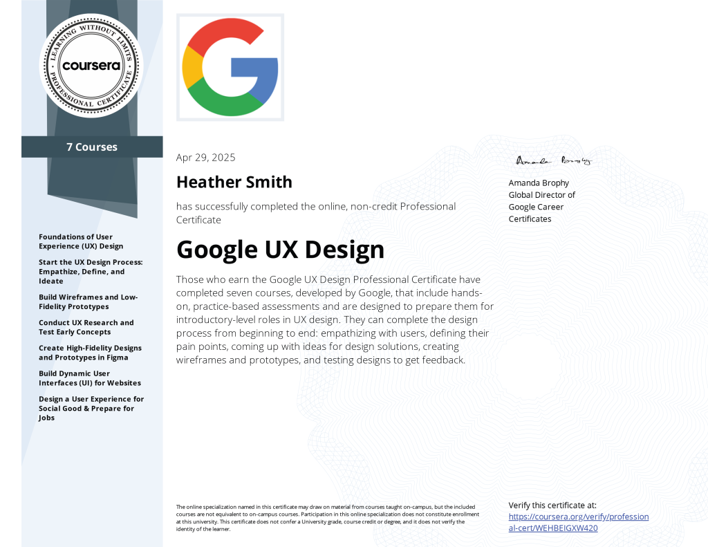 Google UX Design Certification